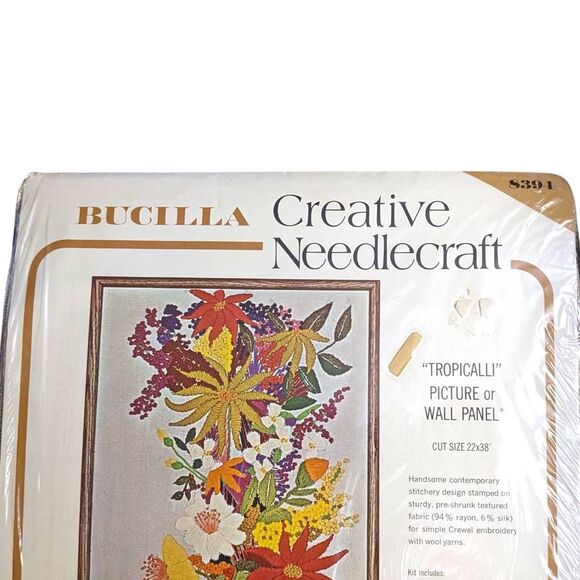 Bucilla Creative Needlecraft Tropicalli Pic Wall Panel Vintage 8394 New 22"x38" - Picture 2 of 4
